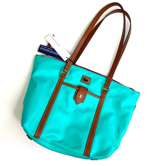 Dooney & Bourke Handbags - Dooney & Bourke | Teal Nylon Leather Tote NWT